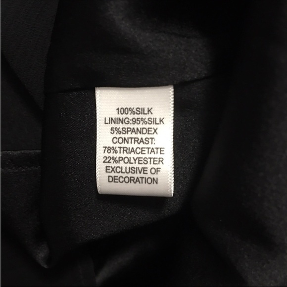 ST JOHN Couture Black 100% Silk Rhinestone Bead Embellished Cocktail Top - Picture 8 of 8